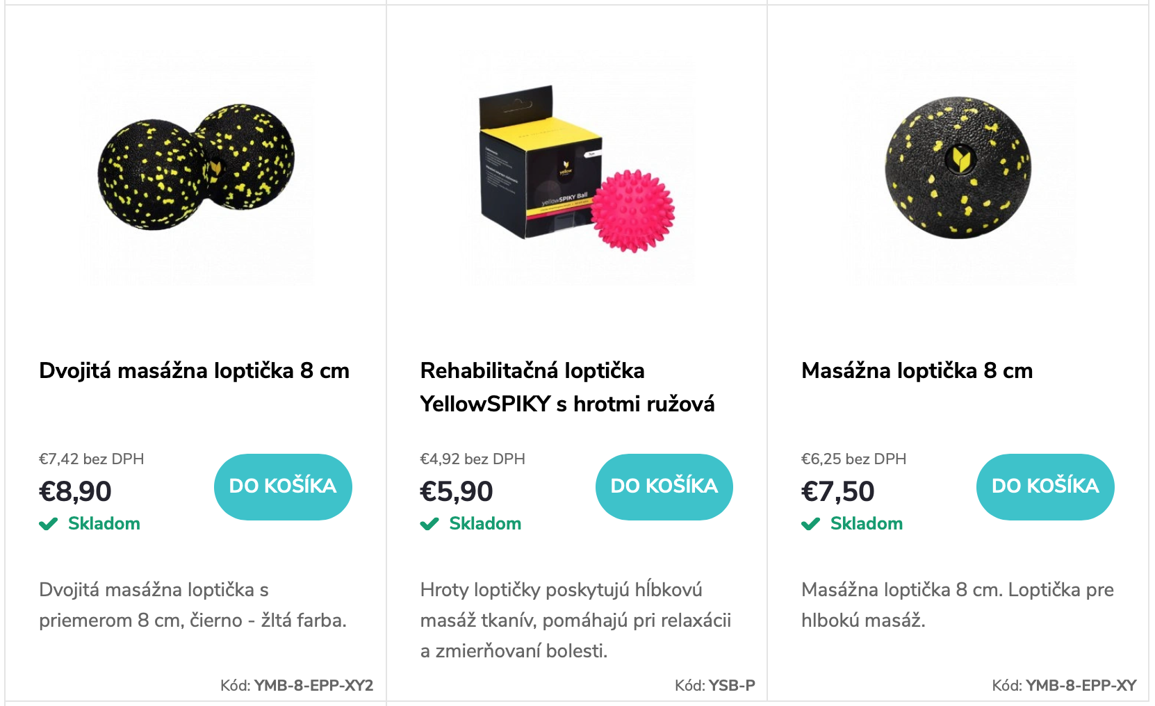 Masážne loptičky, www.sanlux.sk